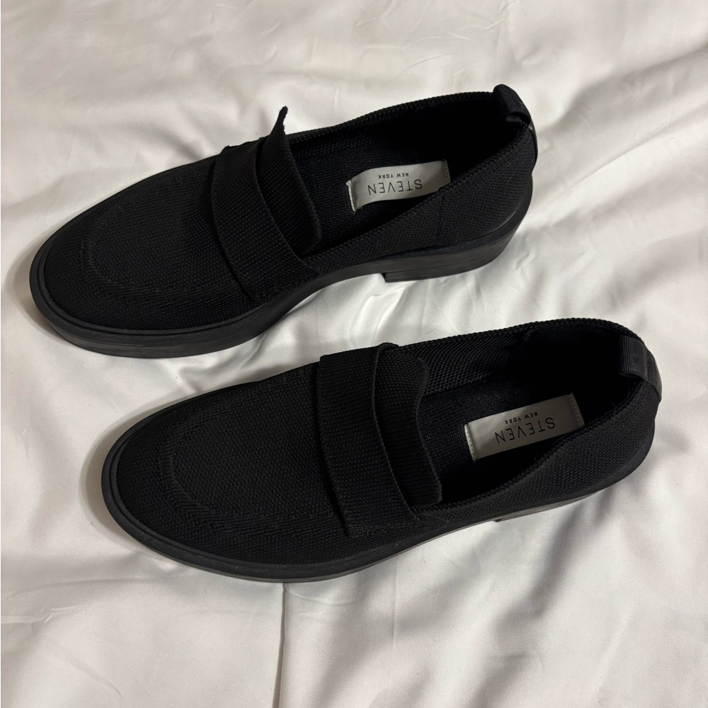 Steven New York Black Knit Slip On Loafers Comfort Shoes - Picture 4 of 7
